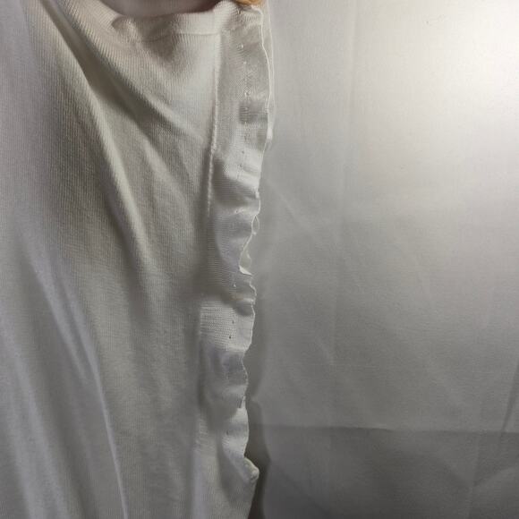 Talbots Plus White Knit Ruffle Short Sleeve Sweater Square Neck Top Size 3X NWT - Picture 4 of 6